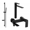 Mexen Zero DS70 bath set, black - 7113DS70-70