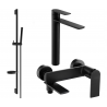 Mexen Zero DS70 Bathtub Set, Black - 7113DS70-70