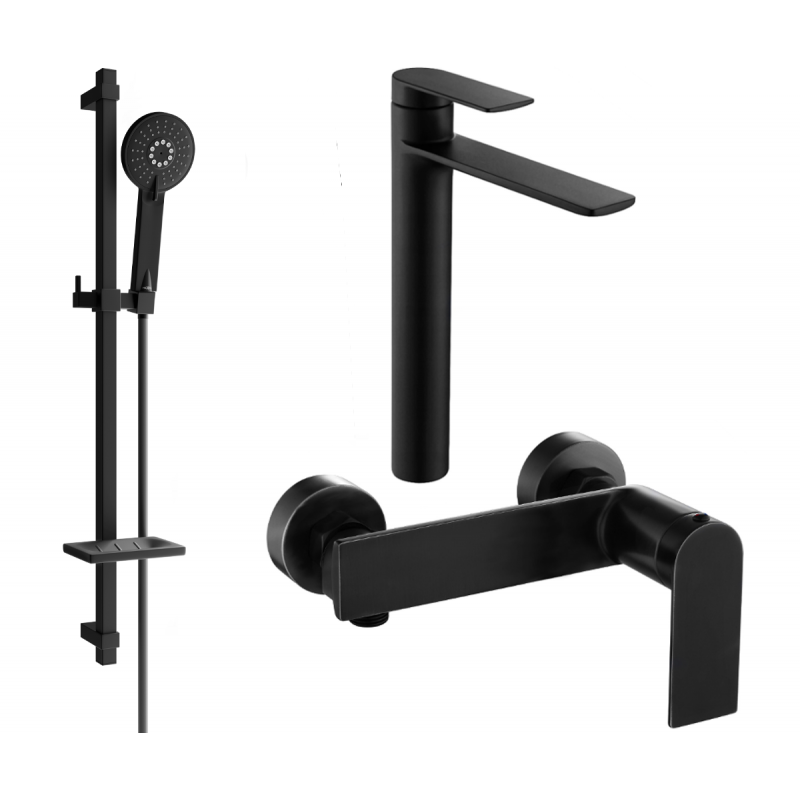 Mexen Zero DQ40 conjunto de ducha, negro - 71114DQ40-70