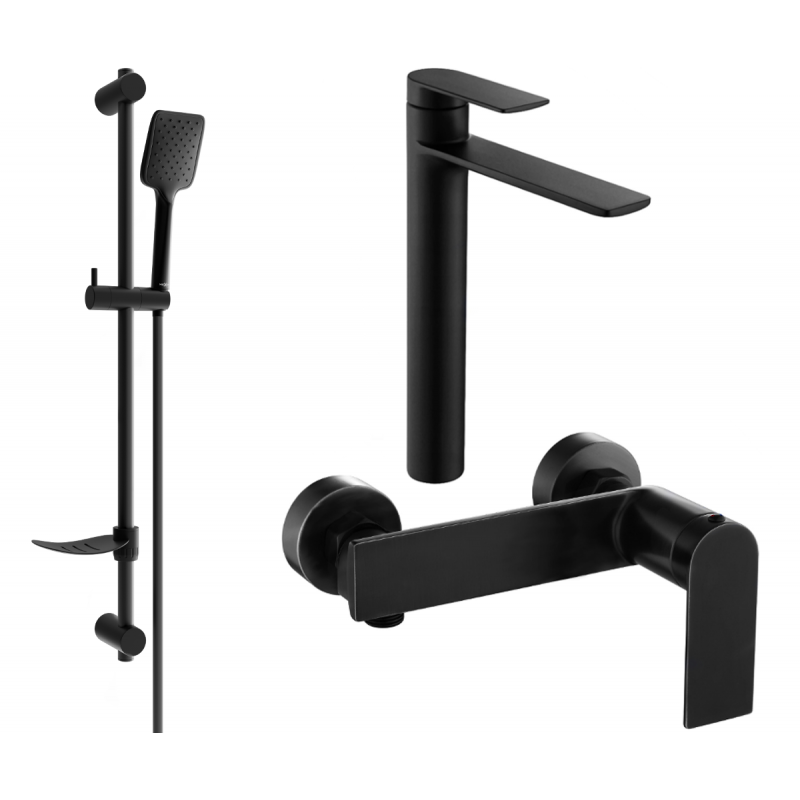 Mexen Zero DF62 Douche-Set, schwaarz - 71114DF62-70