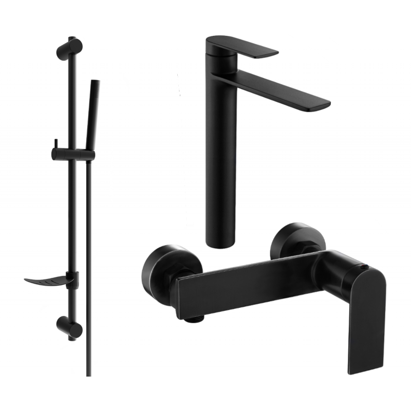 Mexen Zero DF70 douche set, zwart - 71114DF70-70