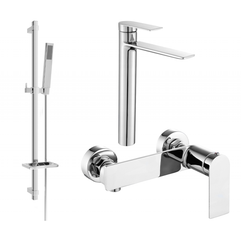 Mexen Zero DQ02 douche set, chroom - 71114DQ02-00