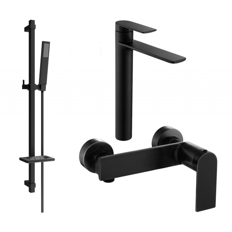 Mexen Zero DQ02 Shower Set, Black - 71114DQ02-70