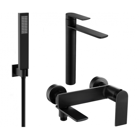 Mexen Zero R02 bathtub set, black - 71113R02-70