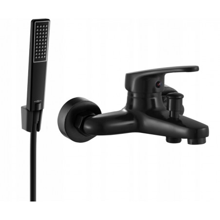 Mexen Erica R72 bathtub faucet with shower set, black - 74643R72-70