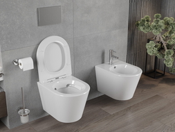 Mexen Rico wc kom met slanke, zacht sluitende duroplast toiletbril, wit glans - 30720400
