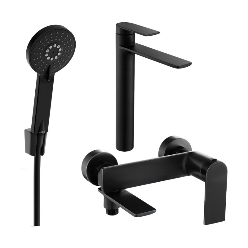 Mexen Zero R40 kupaonski set, crni - 71113R40-70