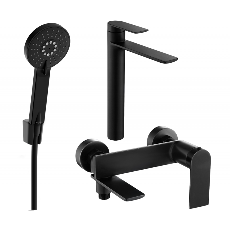 Mexen Zero R40 set de bañera, negro - 71113R40-70