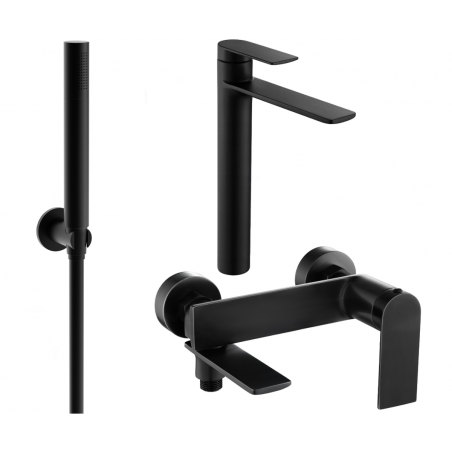 Mexen Zero R70 bath set, black - 71113R70-70