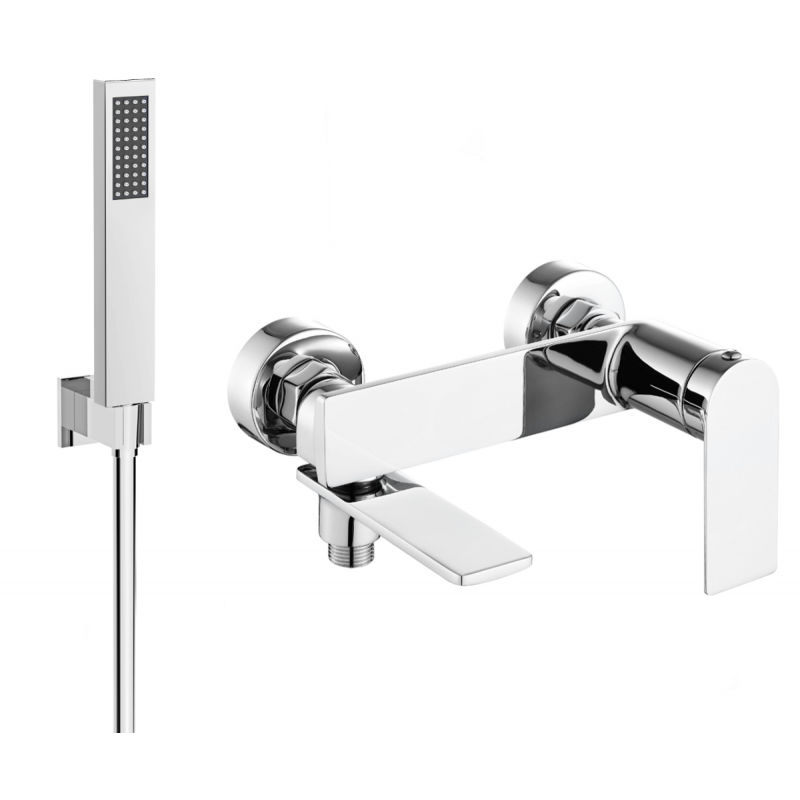Mexen Zero R02 bath mixer with shower set, chrome - 7113R02-00