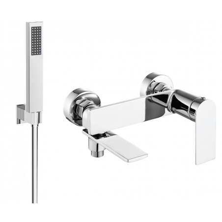 Mexen Zero R02 bathtub faucet with shower set, chrome - 7113R02-00