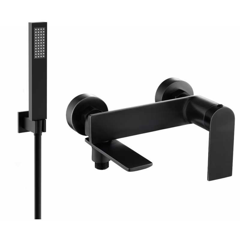 Mexen Zero R02 bath tap with shower set, black - 7113R02-70