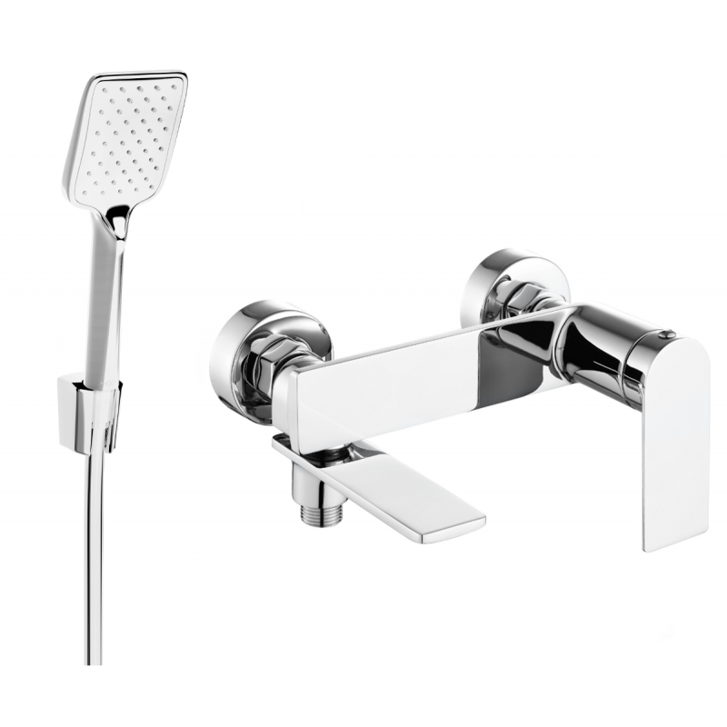 Mexen Zero R62 bath mixer with shower set, chrome - 7113R62-00