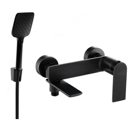 Mexen Zero R62 bath faucet with shower set, black - 7113R62-70