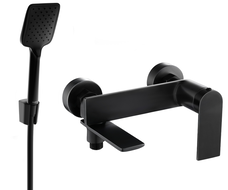 Mexen Zero R62 bath faucet with shower set, black - 7113R62-70