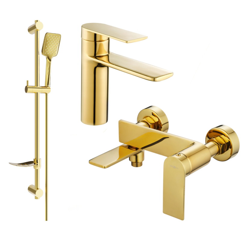 Mexen Zero DF62 Bathtub Set, Gold - 71103DF62-50