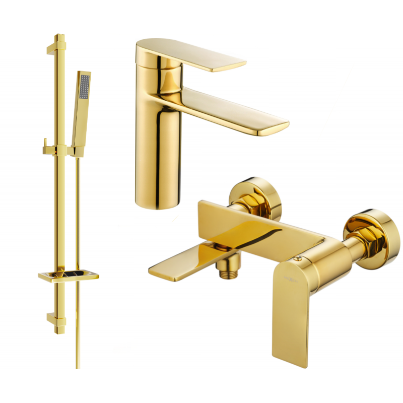Mexen Zero DQ02 set da bagno, dorato - 71103DQ02-50