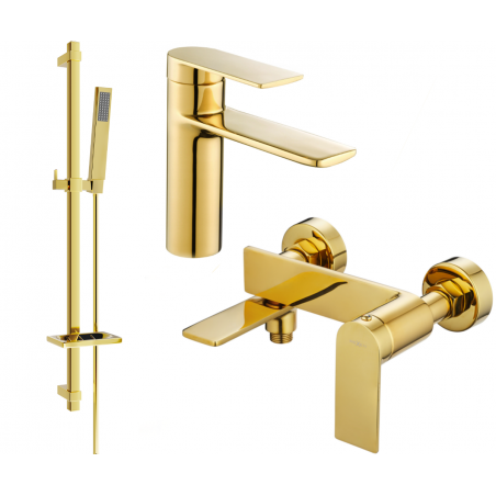 Mexen Zero DQ02 bath set, gold - 71103DQ02-50