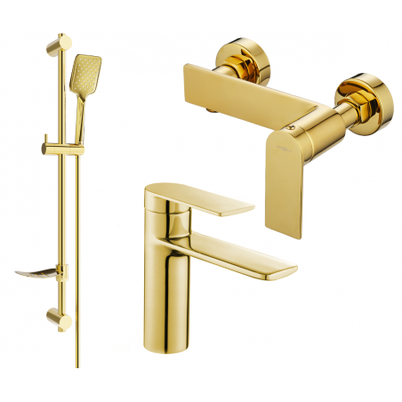 Mexen Zero DF62 conjunto de duche, dourado - 71104DF62-50