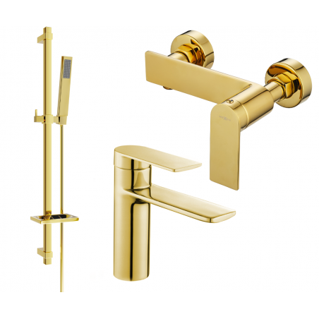 Mexen Zero DQ02 conjunto de chuveiro, dourado - 71104DQ02-50