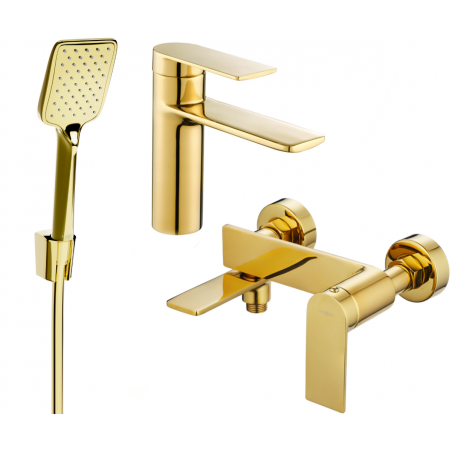 Mexen Zero R62 bathtub set, gold - 71103R62-50