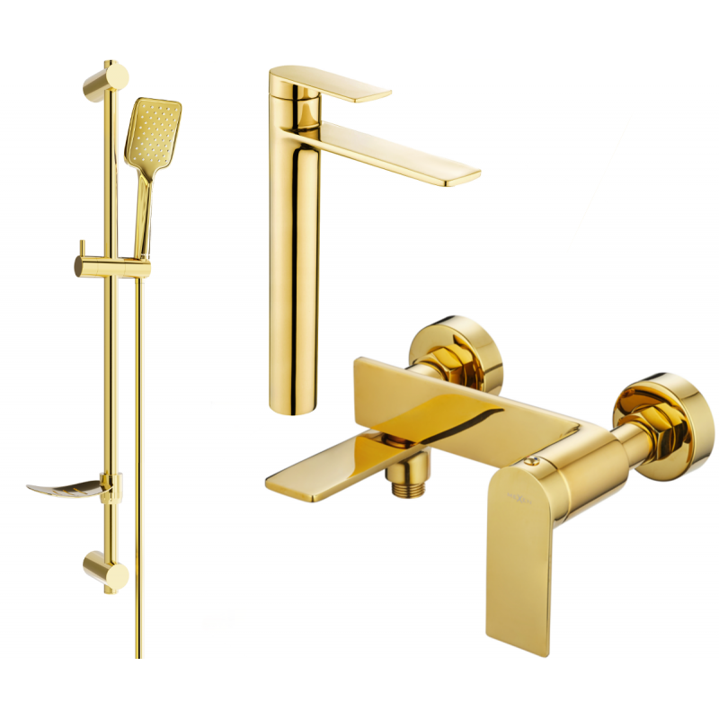 Mexen Zero DF62 conjunto de baño, dorado - 7113DF62-50