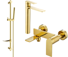 Mexen Zero DF70 conjunto de bañera, dorado - 7113DF70-50