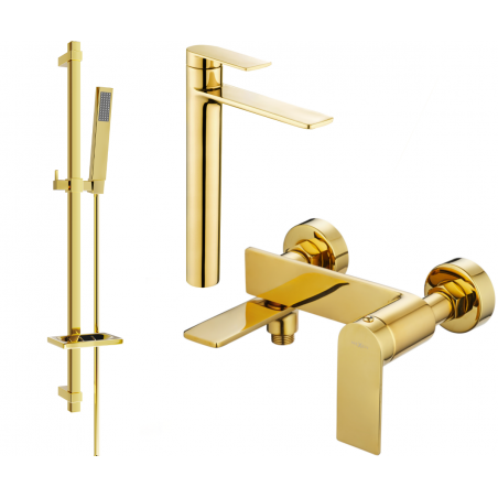 Mexen Zero DQ02 Badezimmerset, gold - 7113DQ02-50