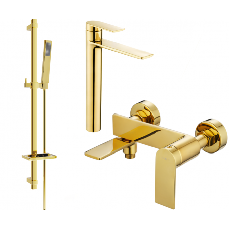 Mexen Zero DQ02 bath set, gold - 7113DQ02-50