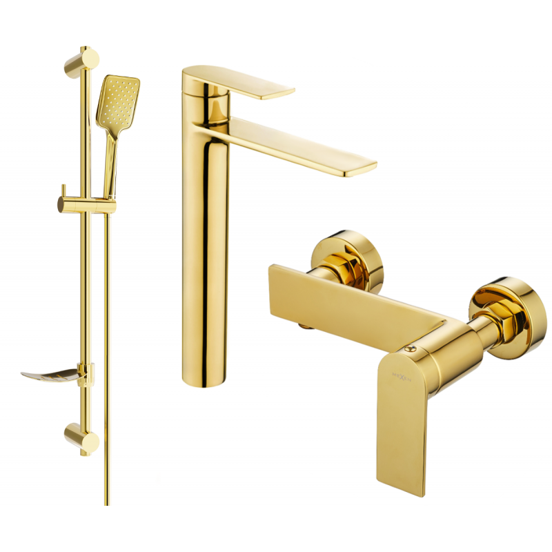 Mexen Zero DF62 doucheset, goud - 71114DF62-50