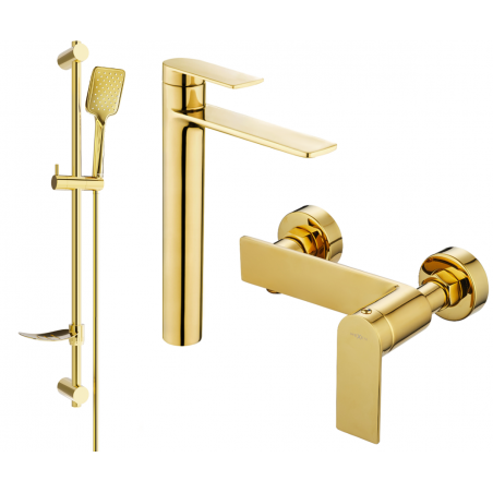 Mexen Zero DF62 doucheset, goud - 71114DF62-50