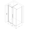 Mexen Velar Schiebedusche 130 x 90 cm, gefrostet, gebürstetes Gun Gray - 871-130-090-31-66