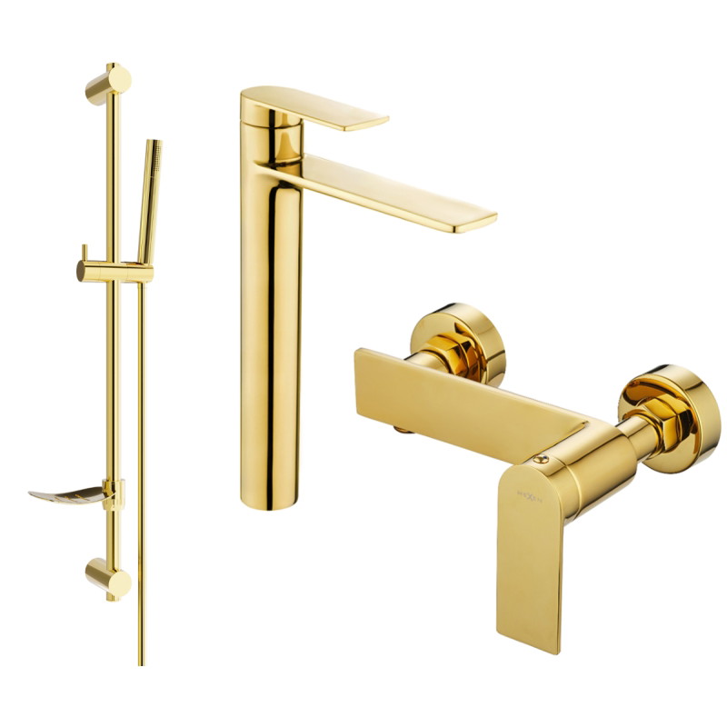 Mexen Zero DF70 shower set, gold - 71114DF70-50