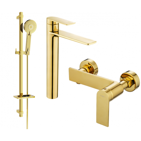 Mexen Zero DQ40 duschset, guld - 71114DQ40-50