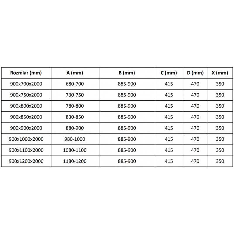 Mexen Velar cabine de douche coulissante 90 x 75 cm, givre, noir - 871-090-075-31-70