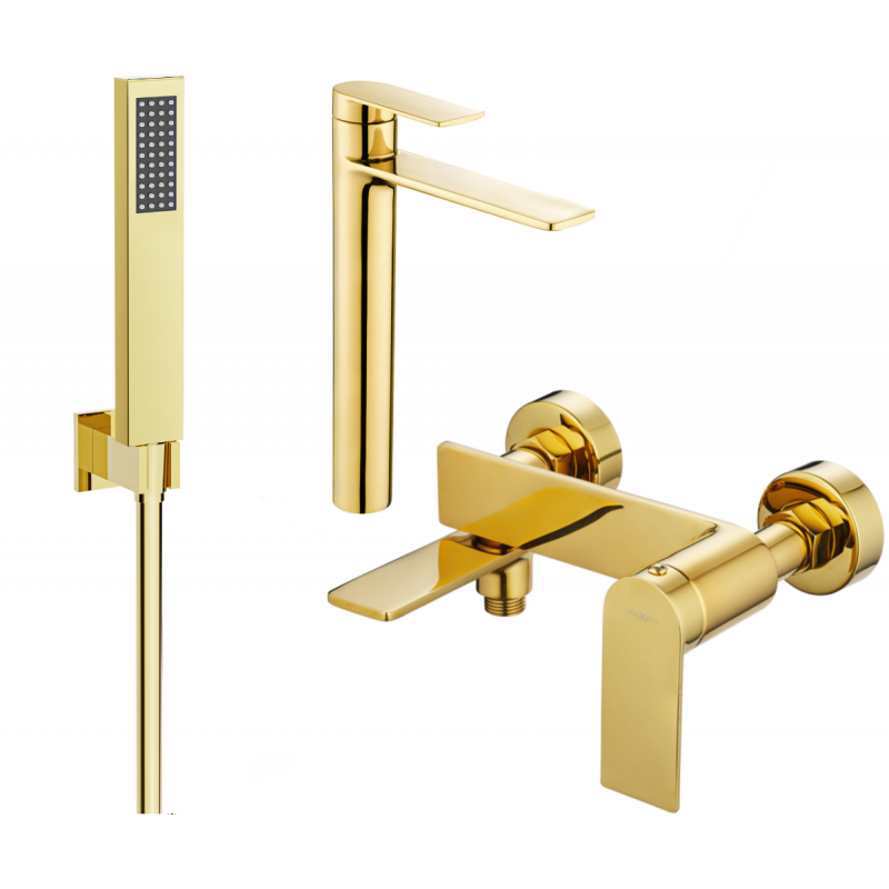 Mexen Zero R02 bath set, gold - 71113R02-50