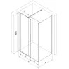 Mexen Velar sliding shower enclosure 100 x 90 cm, frost, black - 871-100-090-31-70