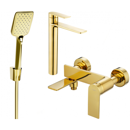 Mexen Zero R62 Badewannen-Set, Gold - 71113R62-50