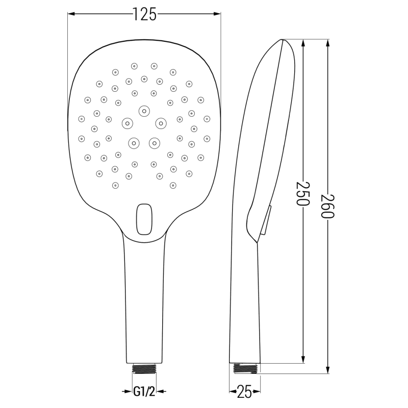 Mexen R-22 3-functie douchekop, chroom - 79522-00