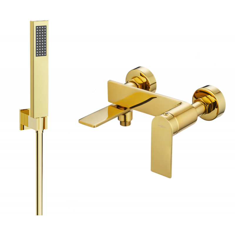 Mexen Zero R02 grifo de bañera con set de ducha, dorado - 7113R02-50