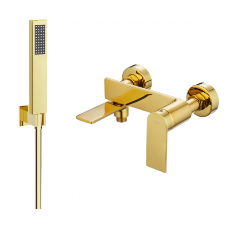 Mexen Zero R02 mitigeur de baignoire avec ensemble de douche, or - 7113R02-50