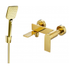 Mexen Zero R62 bathtub tap with shower set, gold - 7113R62-50