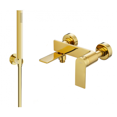Mexen Zero R70 badkraan met douchegarnituur, goud - 7113R70-50
