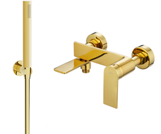 Mexen Zero Misturadora de Banheira R70 com Conjunto de Chuveiro, Dourada - 7113R70-50