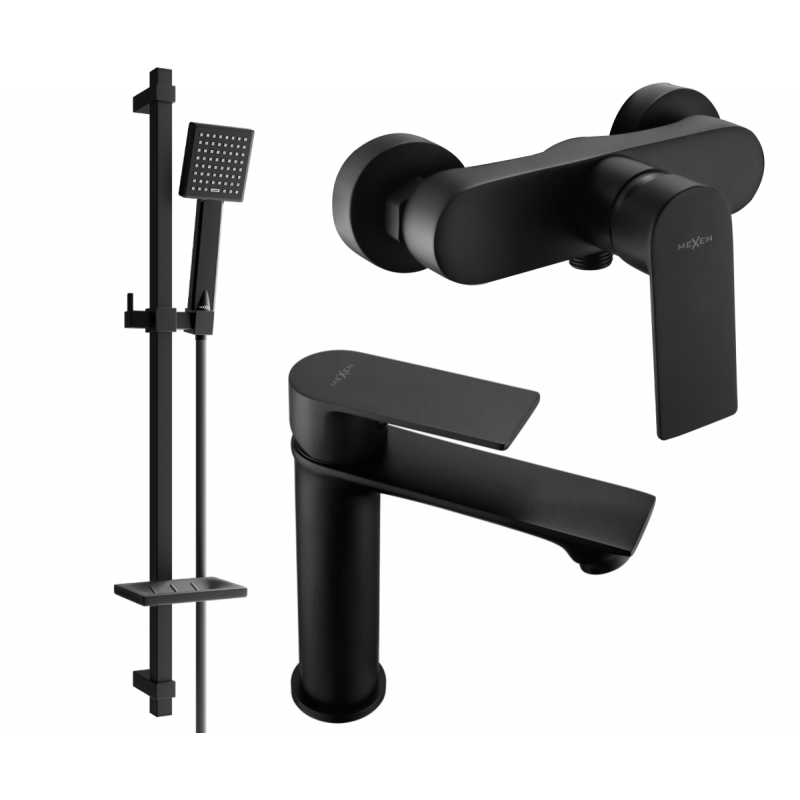 Mexen Royo DQ45 shower set, black - 72204DQ45-70