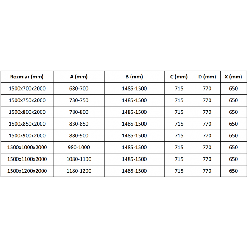 Mexen Velar sliding shower enclosure 150 x 80 cm, frosted, black - 871-150-080-31-70