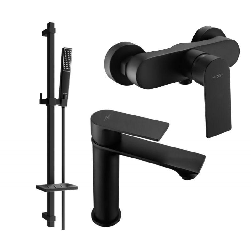 Mexen Royo DQ72 conjunto de duche, preto - 72204DQ72-70
