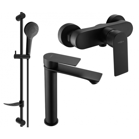 Mexen Royo DF05 shower set, black - 72214DF05-70