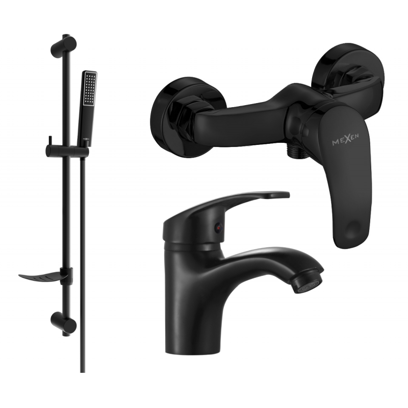 Mexen Fabia DF72 Douche-Set, schwaarz - 746504DF72-70