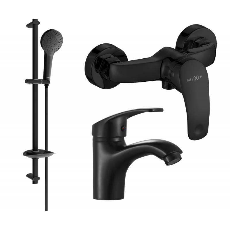 Mexen Fabia DB05 shower set, black - 746504DB05-70